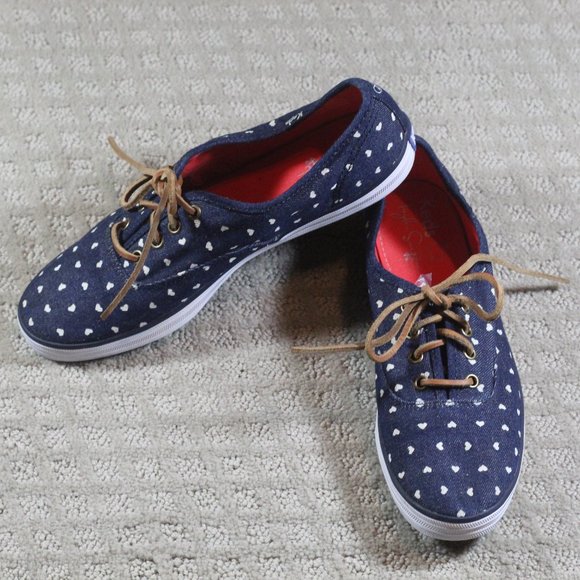Keds X Taylor Swift Size 6 Denim canvas sneaker with leather laces - Picture 1 of 6